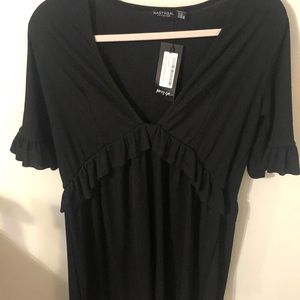 NWT black V neck dress